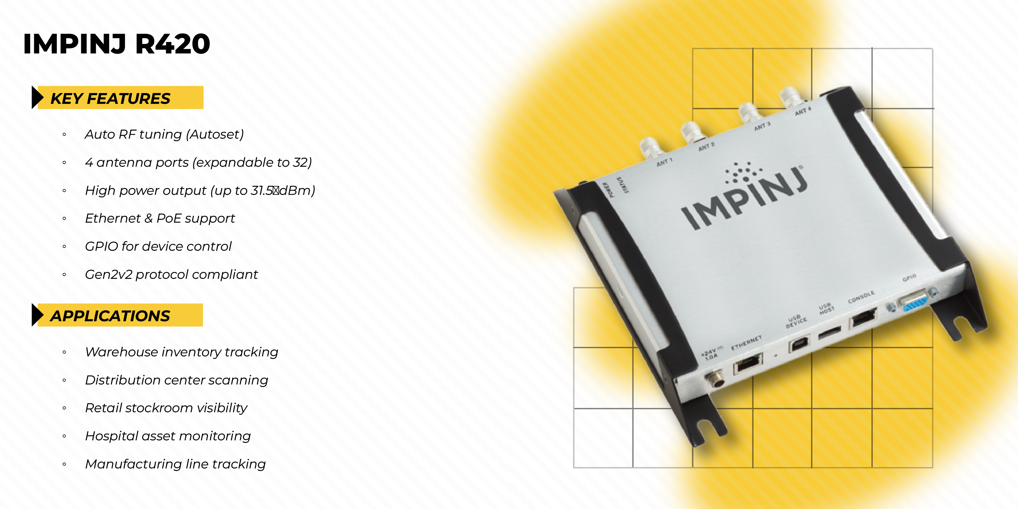 Impinj Speedway R420 Key Features & Specifications