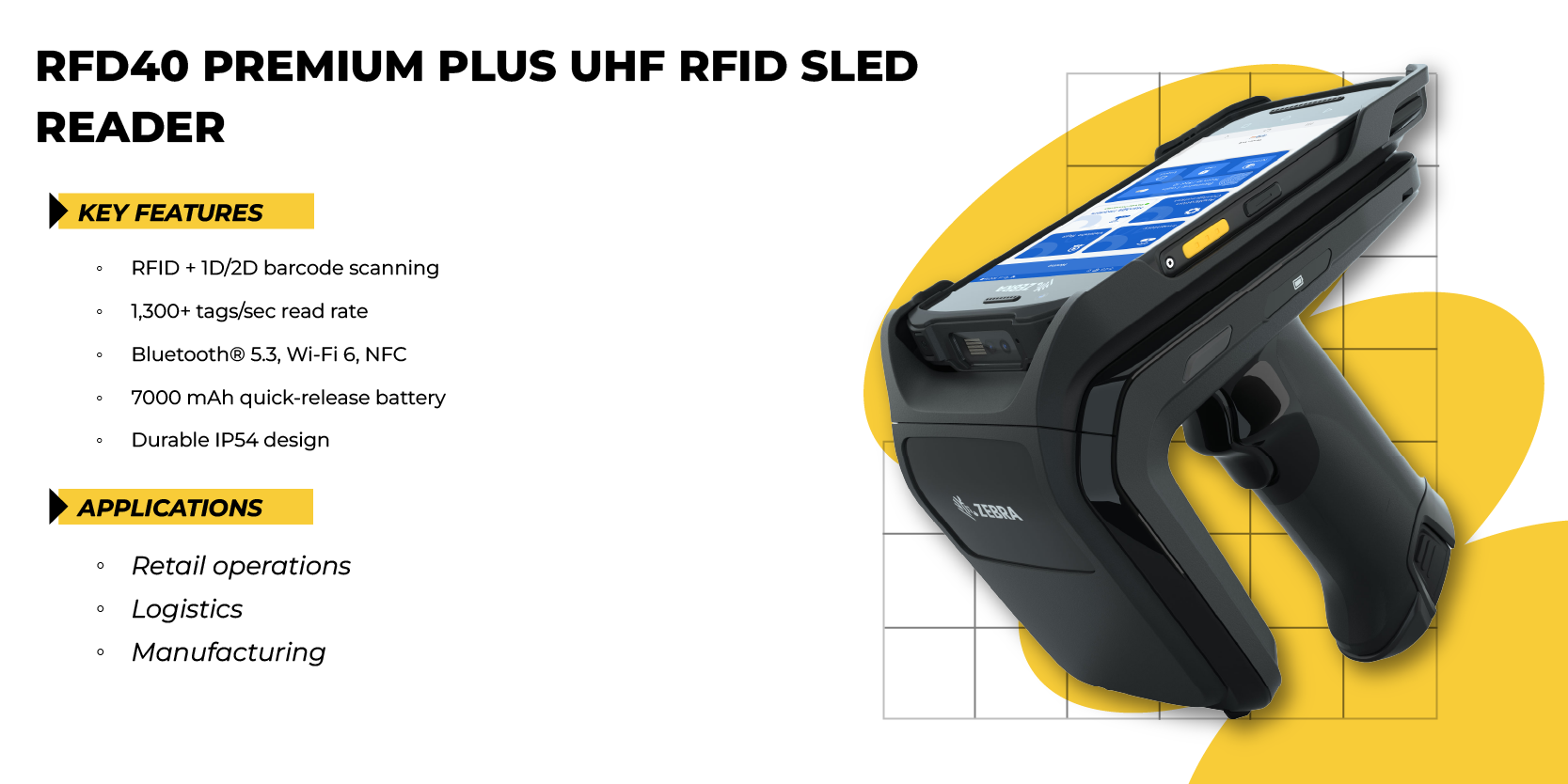 Zebra RFD40 Premium Plus RFID Sled