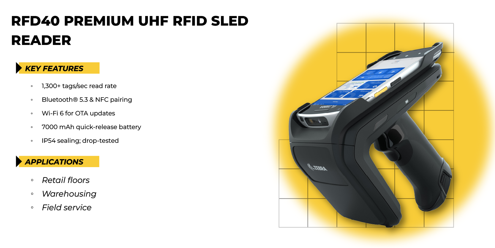 Zebra RFD40 Premium RFID Sled