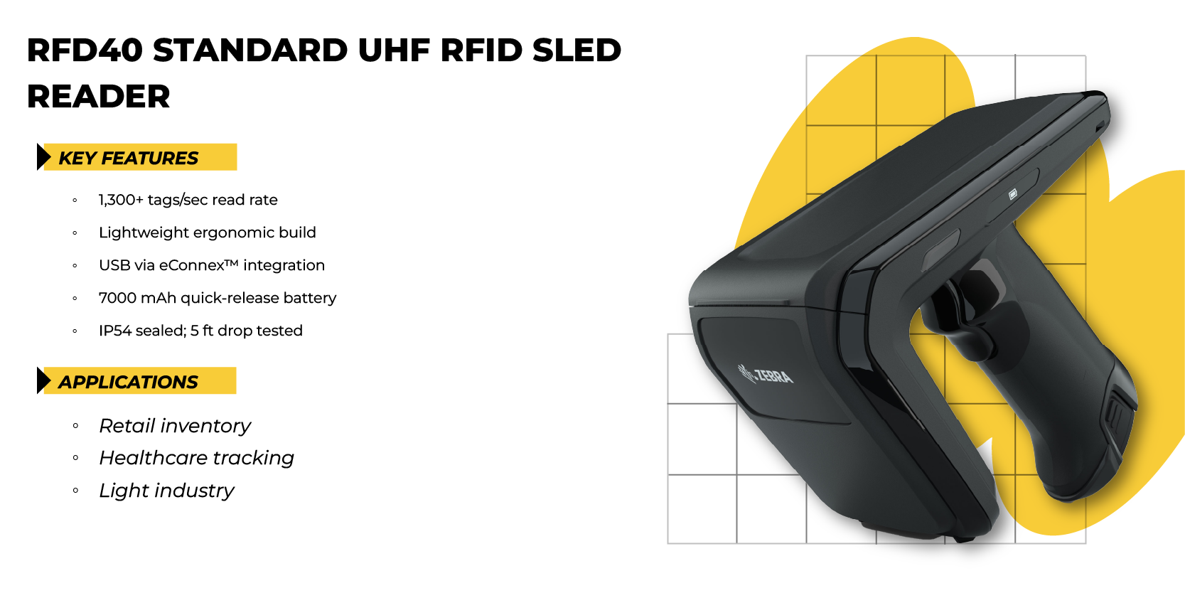 Zebra RFD40 Standard RFID Sled